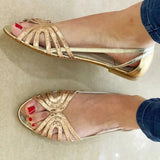 Sandalias Doradas Eleonora | Trenzado Artesanal