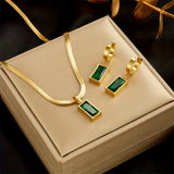 Conjunto de Joyería Esmeralda Sublime
