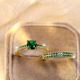 Conjunto de Anillos Serena Esmeralda Celeste
