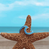 Anillo Sea Wave en ópalo y plata