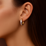 Elegantes pendientes de oro y cristal