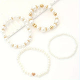 Conjunto de pulseras de perlas blancas