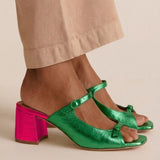 Sandalias Elegantes Valentina | Acabado Dorado