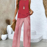 Ovelynra™ | Conjunto de Top Sin Mangas y Pantalones de Pierna Ancha