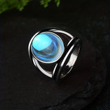 Anillo mágico con piedra lunar