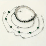 Conjunto de Pulseras Esmeralda Pura | Oro