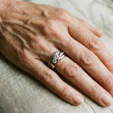 Anillo vintage en oro y plata con circonita