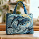 Bolso Tote Artesanal - Delfín Oceánico