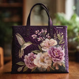 Bolsa de Mano Acolchada - Colibríes y Orquídeas