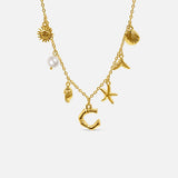Collar Océano con Letra de Oro