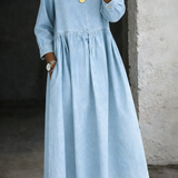 Clara | Vestido vaquero con cuello Peter Pan