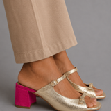 Sandalias Elegantes Valentina | Acabado Dorado