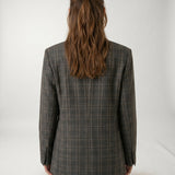 Blazer de Cuadros Gris
