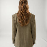 Blazer De Cuadros Beige