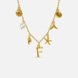 Collar Océano con Letra de Oro