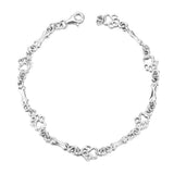 Pulsera con Colgantes de Pata de Perro y Hueso en Plata Pura