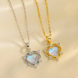 Collar de piedra lunar - Forma de corazón