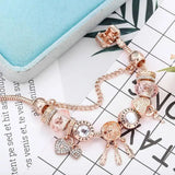 Pulsera Catcher of Dreams Rosa con colgantes en plata