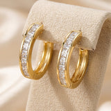 PENDIENTES DE ARO COLOR ORO Y CRISTAL