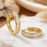 PENDIENTES DE ARO COLOR ORO Y CRISTAL