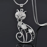 Collar Gatitos del Amor en plata con circonita