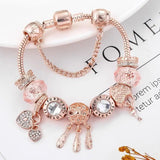 Pulsera Catcher of Dreams Rosa con colgantes en plata