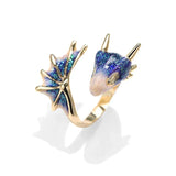 Anillo Dragón ajustable y esmalte pintado a mano