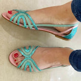 Sandalias Doradas Eleonora | Trenzado Artesanal