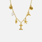 Collar Océano con Letra de Oro