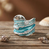 Anillo Ondas de Cristal (Ajustable)