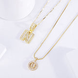 Conjunto de Collares de Oro con Inicial en Pavé