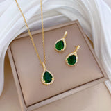 Conjunto de Joyería Esmeralda Aurora