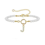 Pulsera de Oro con Perlas y Letra