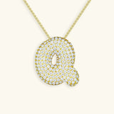 Collar de Diamantes con Inicial en Burbuja