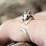 Anillo vintage en plata con ratón