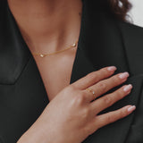 Anillo de Oro con Letra Personalizada (Ajustable)
