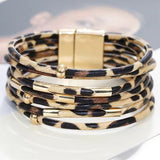 Pulsera envolvente boho ancha con múltiples capas