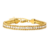 Pulsera de acero inoxidable con cadena de circonita