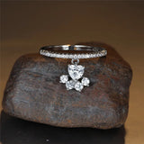 Anillo Paw & Heart en Oro y Plata