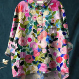 Alessia™ | Blusa de Lino Atemporal con Motivo