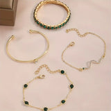 Conjunto de Pulseras Esmeralda Pura | Oro