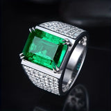 Anillo Elsa con esmeralda y diamantes