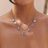 Collar Océano con Letra de Plata