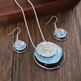 Conjunto Collar y Pendientes Boho Esmaltados Hecho A Mano