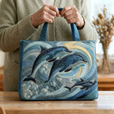 Bolso Tote Artesanal - Delfín Oceánico
