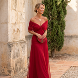 Vestido maxi elegante para fiesta con escote en corazón