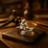 Anillo de Perro en Plata con Piedras de Circonita (Ajustable)