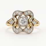 Anillo Vintage de Circonia Dorado