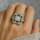 Anillo Vintage de Circonia Dorado