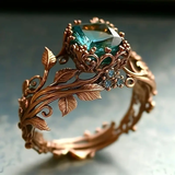 Anillo de Cristal Verde Natural